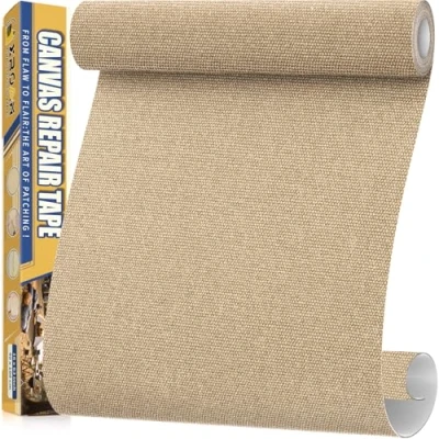 Afbeelding van zelfklevende stof, 40 x 160 cm, waterdichte stoftape, canvas patches voor outdoor meubels, bootafdekkingen, banken, tenten, loungestoelen, zonwering, kaki