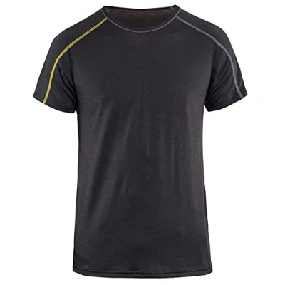 Afbeelding van Onderhemd korte mouw XLIGHT 100% Merino 4798 donkergrijs/geel