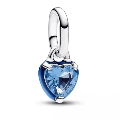 Afbeelding van Pandora ME 793042C02 Blue Chakra Heart Mini Dangle Charm Bedel Bedels horloge BlauwZilverkleur