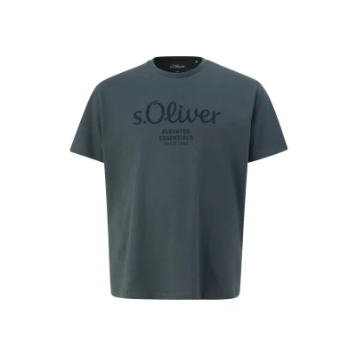 Afbeelding van s.Oliver Big Size regular fit T shirt Plus met printopdruk grijs