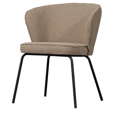 Afbeelding van BePureHome Admit eetkamerstoel bouclé beige Boucle