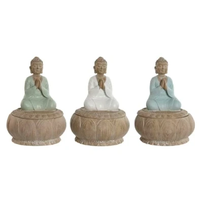 Afbeelding van Decoratieve figuren Home ESPRIT Wit Groen Turkoois Orientaals 11 x 15 cm (3 Stuks)