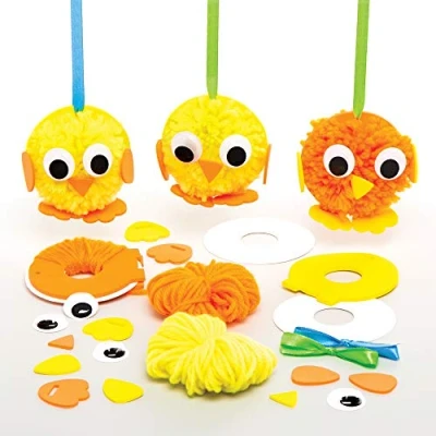 Afbeelding van Baker Ross AT440 paastuiken pompom knutselsets knutselset voor kinderen (4 stuks)
