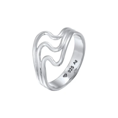 Afbeelding van Elli Dames Ring zonder Stenen Golven 925 Sterling Zilver Zomer / strand