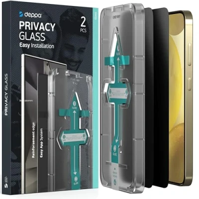 Afbeelding van Deppa 2 stuks Privacy Gehard Glas voor Samsung Galaxy S24 Plus (6,7&#039;) Compatibel Met Vingerafdruk ID [Volledige Dekking] Makkelijke Installatiekit Screenprotector Glasfilm [Video Handleiding]