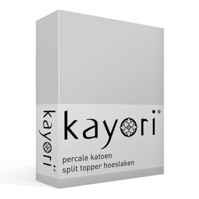 Afbeelding van Split Topper Hoeslaken Kayori Shizu Zilvergrijs (Percal) 160 x 200 cm