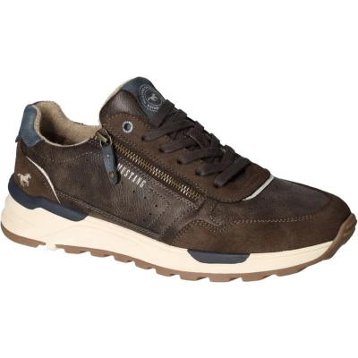 Afbeelding van Mustang Sneakers laag, Heren, Maat: 44, Dunkelbraun Kunststof