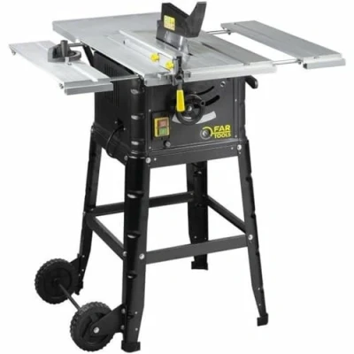 Afbeelding van Fartools Tafelzaag 1600 W, Ø 250 mm 30 mm, 36 tanden, 2 uittrekbare zijverlengingen van aluminium, tafel 432 x 625 capa snede 90 = 72 &amp; 45 50