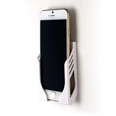 Afbeelding van Dockem Wandhouder voor iPhone 12, 12 Pro, Pro Max, Mini, 11, 11 XS, XS XR, X, 8/7/6S/6, 8/7/6 Plus met 3M plakstrip, koala (montage vrije montage), wit
