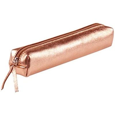 Afbeelding van Clairefontaine 400002C klein etui Slim Cuirisé 4 x 2,5 19,5 cm van echt leer, messing