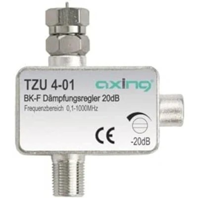 Afbeelding van Axing TZU 4 01 BK dempingsregelaar CATV met F aansluiting (0,5 20 dB)