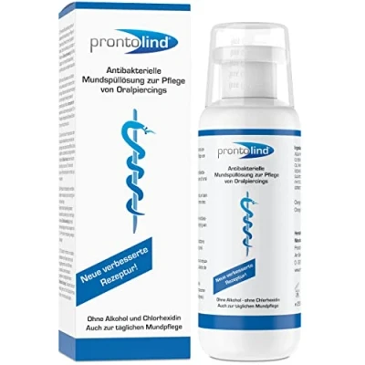 Afbeelding van Prontolind Mondspoeling 250 ml Orale Piercing Nazorg antibacterieel zonder alcohol en fluoride vrij