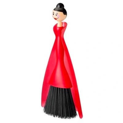 Afbeelding van VIGAR Dolls Carla schop en bezem set stoffer blik veegset voor huishoudelijk gebruik tafelafveegset met handbezem veegplaat, ABS, polypropyleen, rood/zwart, 12,5 x 4 27,5 cm veegschop &amp; 7067