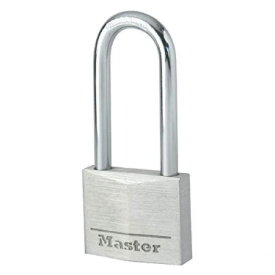 Afbeelding van Master Lock 9140EURDLH Sleutelhangslot in aluminium met lange beugel, grijs, 4 x 8,9 1,3 cm