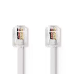 Afbeelding van Telecomkabel RJ11 Male 2.00 m Kabel design: Plat Nedis