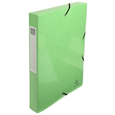 Afbeelding van Exacompta 59923E (archiefdozen Iderama, 24 x 32 cm, met elastiek, ruglabel, 40 mm rug) anijsgroen, 1 stuk