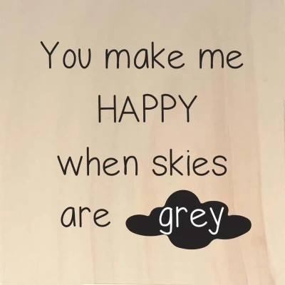 Afbeelding van You make me happy Ansichtkaart hout