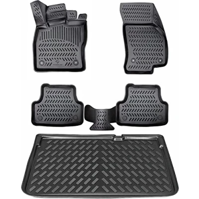 Afbeelding van ELMASLINE 3D rubberen matten &amp; kofferbakmatset voor VOLVO C40 Elektro vanaf 2021, accessoires kofferbak, kofferbak