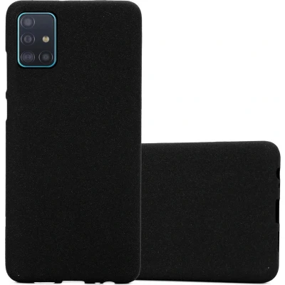 Afbeelding van Cadorabo Hoesje geschikt voor Samsung Galaxy A51 5G in FROST ZWART Beschermhoes gemaakt van flexibel TPU silicone Case Cover