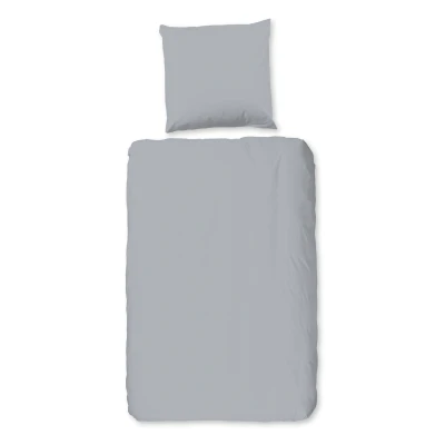 Afbeelding van Flanellen Dekbedovertrek 155x220 cm Uni Zilver 1 Persoons 100% Katoen Oeko Tex Gecertificeerd