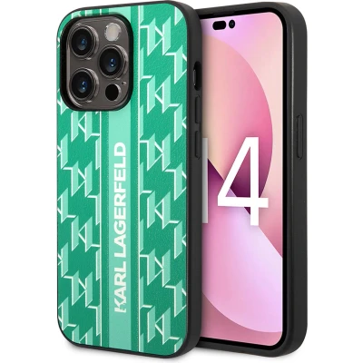 Afbeelding van iPhone 14 Pro Backcase hoesje Karl Lagerfeld Effen Groen TPU (Zacht)