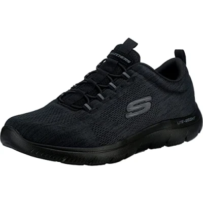 Afbeelding van Skechers Wide Fit Summits Louvin Sneakers laag, Heren, Maat: 45, Black Polyester