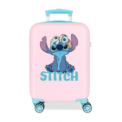Afbeelding van Joumma Disney Stitch cabinekoffer, Roze, 38 x 55 20 cm, stijf, 2 kg, zijdelingse combinatiesluiting, ABS, 35 l, handbagage, Eén maat, cabinekoffer