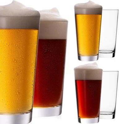 Afbeelding van PLATINUX Bierglazen, set 500 ml (max. 600 ml), 6 delige oude bierglazen van glas, oud bierbeker, 0,5 l, ambachtelijk bier, vaatwasmachinebestendig