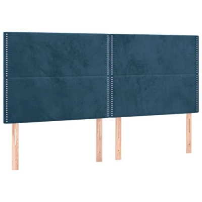 Afbeelding van vidaXL Hoofdborden 4 st 80x5x78/88 cm fluweel donkerblauw