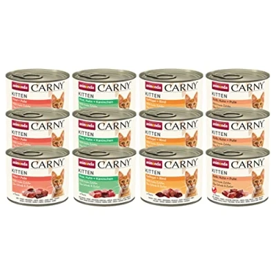 Afbeelding van animonda Carny Kitten Variation kattenvoer voor kinderen (12 x 200 g), natvoer groeiende kittens, zonder granen en suiker, nat met 100% verse ingrediënten