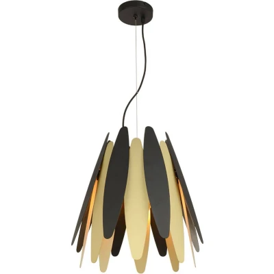 Afbeelding van Lucande hanglamp 1licht metaal, kunststof H: 40 cm E27 zwart, goud