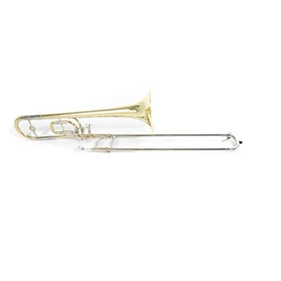 Afbeelding van Roy Benson Kinder Bb/C Trombone TT 220 (8&quot; messing beker, 12,7 13,34 mm dubbele boring, nikkelzilveren buitenschuif, hardverchroomde binnenschuiven, met ergonomische eigenschappen)