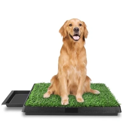 Afbeelding van Hondentoilet, 63 x 50 cm, met drietraps structuur en kunstgras, geschikt voor kleine honden oudere honden, trainingsgedrag