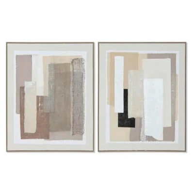 Afbeelding van Schilderij Home ESPRIT Bruin Beige Abstract Stads 82 x 3,8 102 cm (2 Stuks)