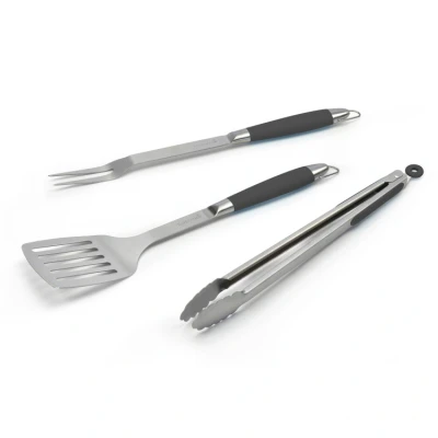 Afbeelding van Barbecook Black Pepper Spatel vork en tang set rvs