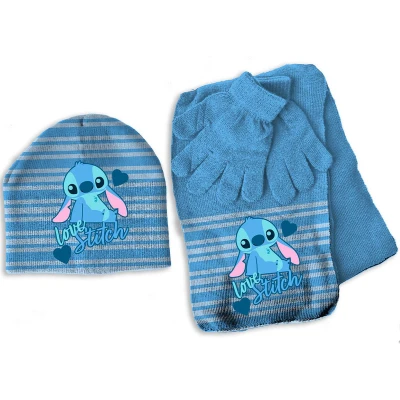Afbeelding van Disney Lilo &amp; Stitch Set muts, sjaal en handschoenen, Love ONE SIZE 3 6 jr Acryl / Elastaan