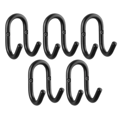 Afbeelding van SOTECH 5 stuks jashaken FARA 88 x 51 mm stalen zwarte jashaak wandkapstok hanger
