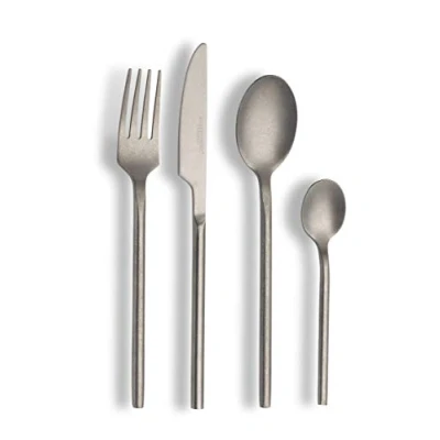 Afbeelding van ECHTWERK EW BS 1675 Tafelbestek Bari, stonewashed zilver, 16 delig, bestek voor maximaal 4 personen, hoogwaardig chroomnikkelstaal, roestvrij staal