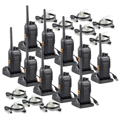 Afbeelding van Retevis RT27 Portofoons met Headset PMR446 Vergunningsvrije 16 Kanalen CTCSS/DCS VOX Scan Monitor Noodoproep Professionele Walkie Talkie en USB laadstation (10 Stuks, Zwart)