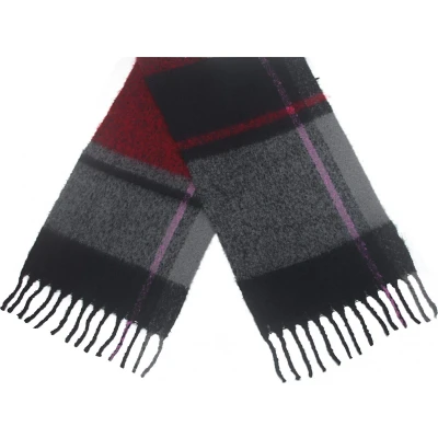 Afbeelding van Cwi Sjaal Blokken Dames 190 X 50 Cm Polyester Rood/grijs/zwart