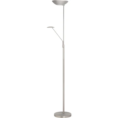 Afbeelding van Modern Functioneel Vloerlamp Uplighter met Leeslamp Zilver Bilbao