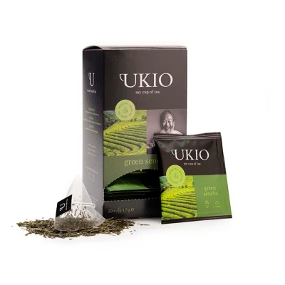Afbeelding van Ukio Sencha groene thee 20 piramidezakjes individueel verpakt