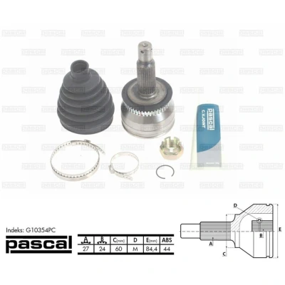 Afbeelding van Homokineet reparatie set, aandrijfas PASCAL G10354PC