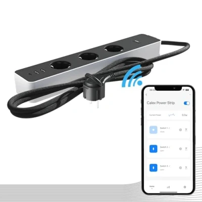 Afbeelding van Calex Smart Stekkerdoos Energiemeter met App Bediening Werkt Alexa en Google Home