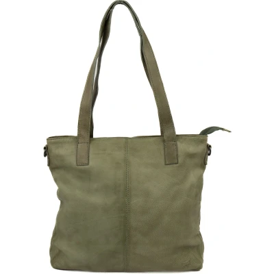 Afbeelding van Bear Design Jilike Leren Shopper / Schoudertas Olijfgroen