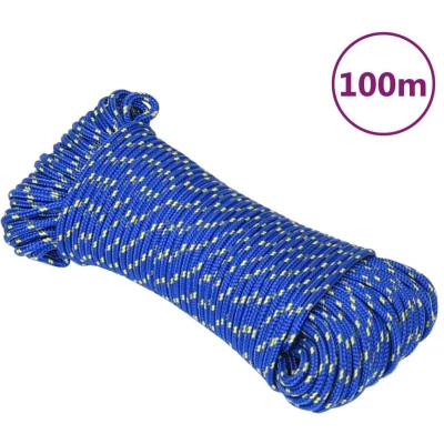 Afbeelding van vidaXL Boottouw 3 mm 100 m polypropyleen blauw
