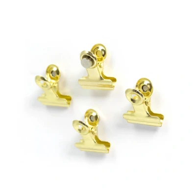 Afbeelding van Trendform Magneet Graffa Set Van 4 Magneetklem Mini Extra Sterk Messing 2x2cm