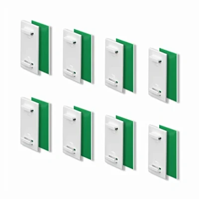 Afbeelding van KLEMMFLEX plakhouder kort, voor Klemmfix rolgordijn, dubbel duo zonder boren, om te lijmen, 8 stuks, als accessoire, reserveonderdeel bevestiging aan vast pvc raam,