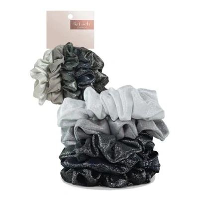 Afbeelding van Kitsch scrunchies voor dameshaar metallic haarscrunchies grote haarbanden vrouwen haarstropdas meisjes schattige scrunchie en paardenstaarthouders, 5 stuks
