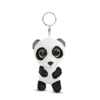 Afbeelding van Sleutelhouder GLUBSCHIS Panda Peppino 9cm wit Metgezel knuffeldierhanger met sleutelring sleutelhanger voor sleutelkoord, tas, rugzak en meer